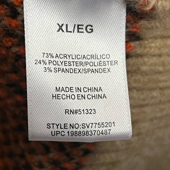 Vince Camuto Women’s Tan Black Cat Pumpkin Festive Sweater Size XL - Picture 4 of 5